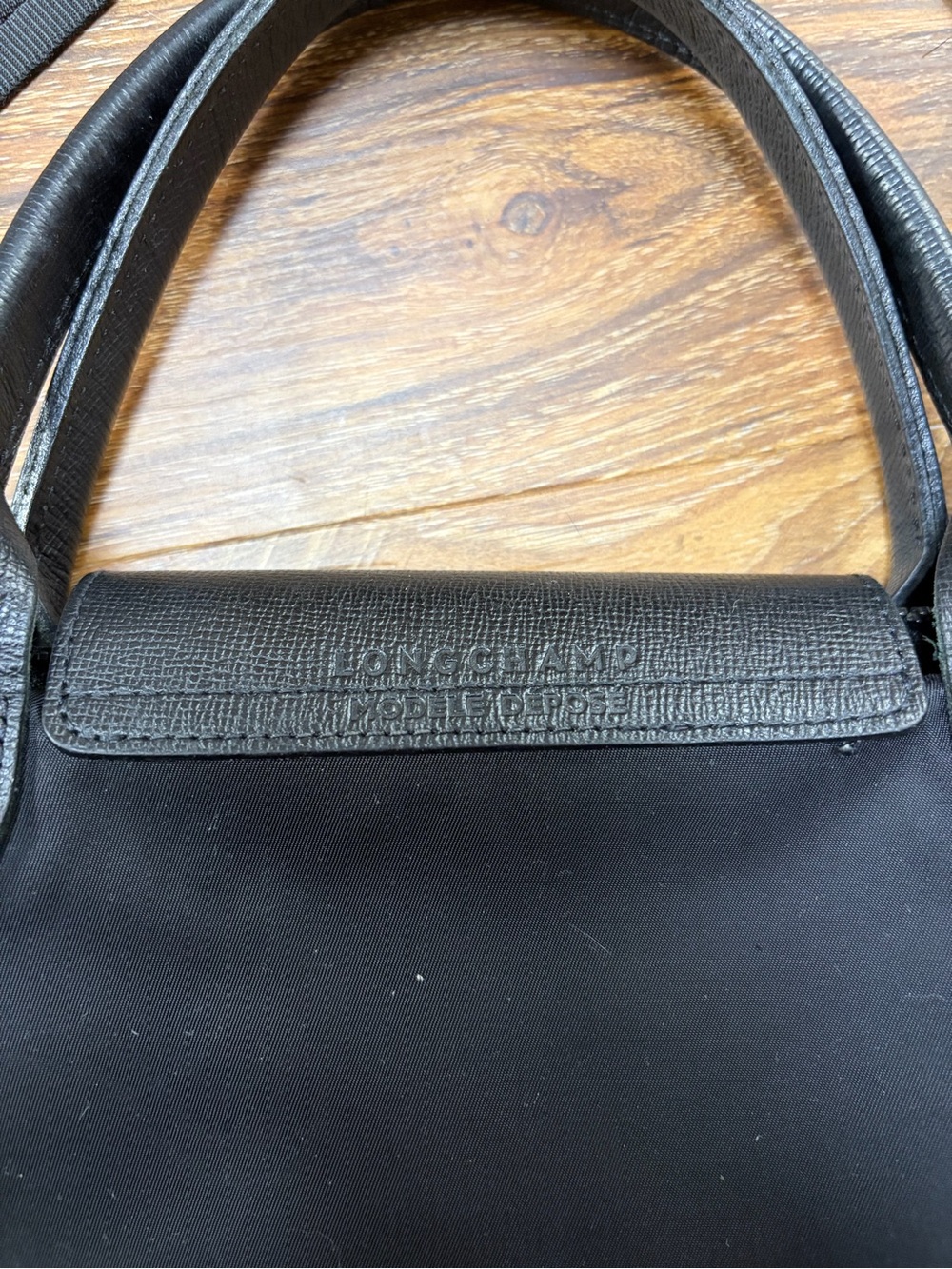 SOLD♥️ Longchamp Neo Black Le Pliage Nylon Tote with Removable Crossbody Strap - Picture 6 of 11